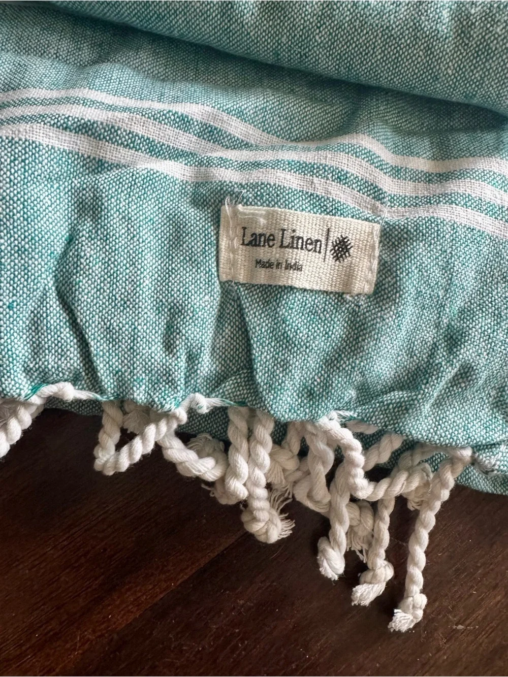 Light Teal Turkish-Style Fringe Towel - Set of 2